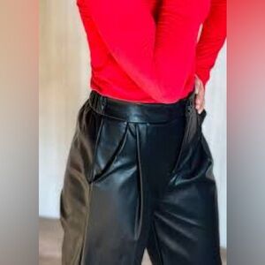Express Editor Black Faux Leather trousers NWT  size 10 R 
MSRP $98
